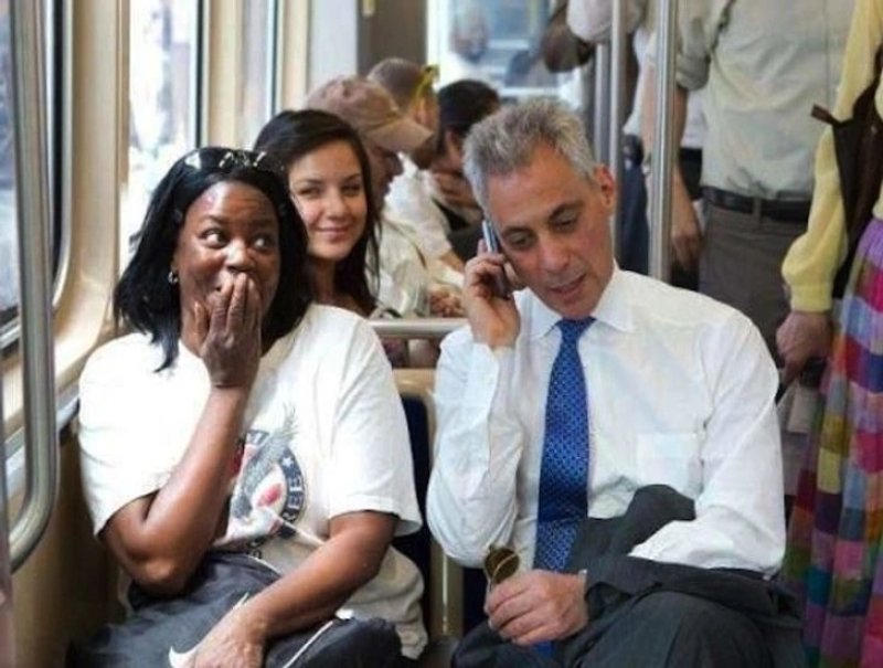 The Mayor of Chicago took a woman’s phone to give his positive recommendation during her job interview.