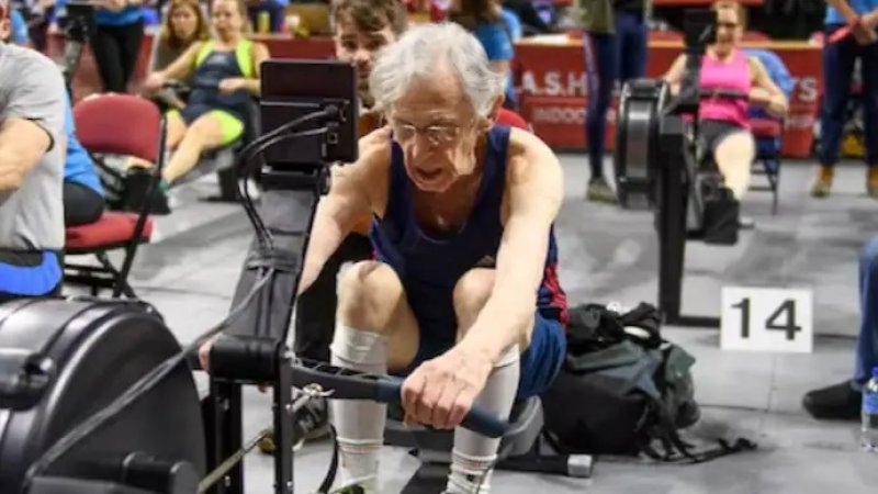 93-year-old Richard morgan's exercise routine.