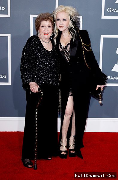 Cyndi Lauper And Her Mother Catrine At Los Angeles Grammy’s  2012