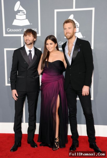 (L-R) Charles Kelly, Hillary Scott and Dave Haywood At Los Angeles Grammy’s  2012