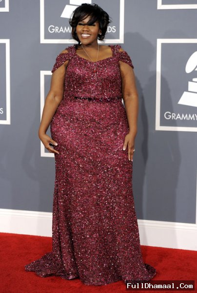 Singer Kelly Price In A Purple Gown At Grammy Awards 2012