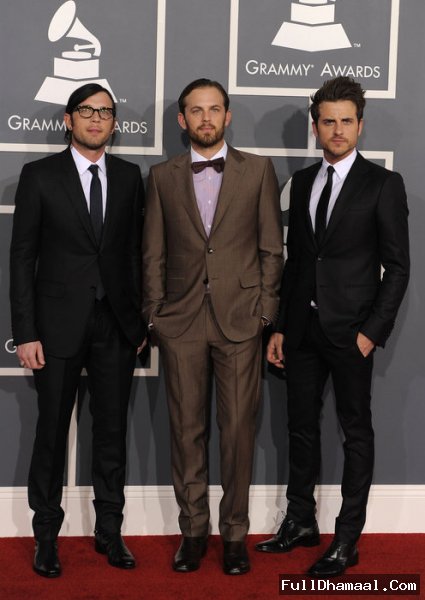The Kings Of Leon (From Left) Nathan, Caleb And Jared Followill At Staples Center During The 54th Grammy Awards In Los Angeles, California, February 12, 2012