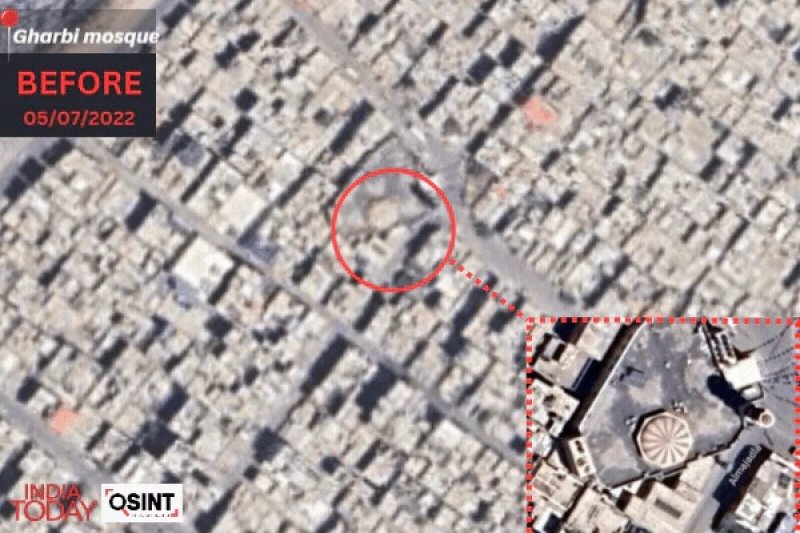 Satellite images show damage in Gaza after Israel counterattacks.