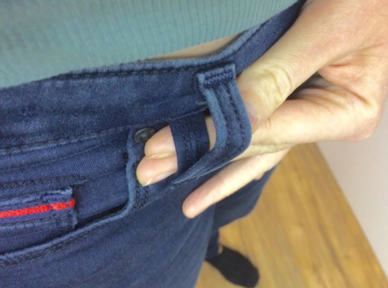 pants have 2 belt loops for belts of different widths.