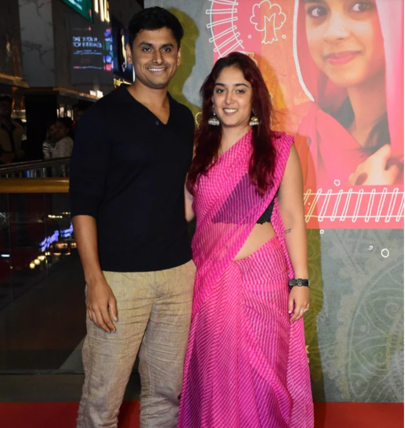 Newlyweds Ira Khan and Nupur Shikhare showcased a contrast by wearing a pink saree and a black t-shirt respectively at the screening of Laapataa Ladies
