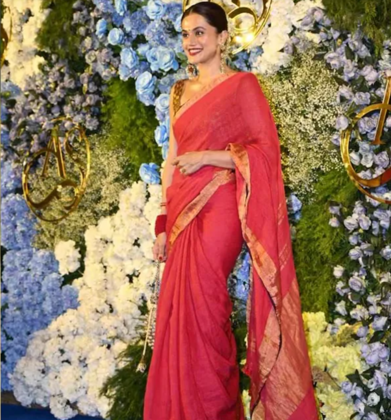 Taapsee Pannu made her first public appearance after her wedding with Mathias Boe.