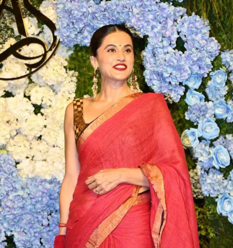 Taapsee Pannu made her first public appearance after her wedding with Mathias Boe.