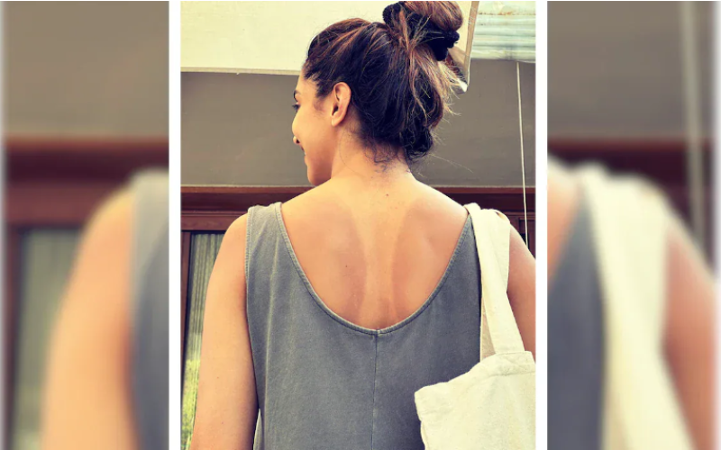 The recent Instagram post of pregnant Deepika Padukone features a picture of her tan lines.
