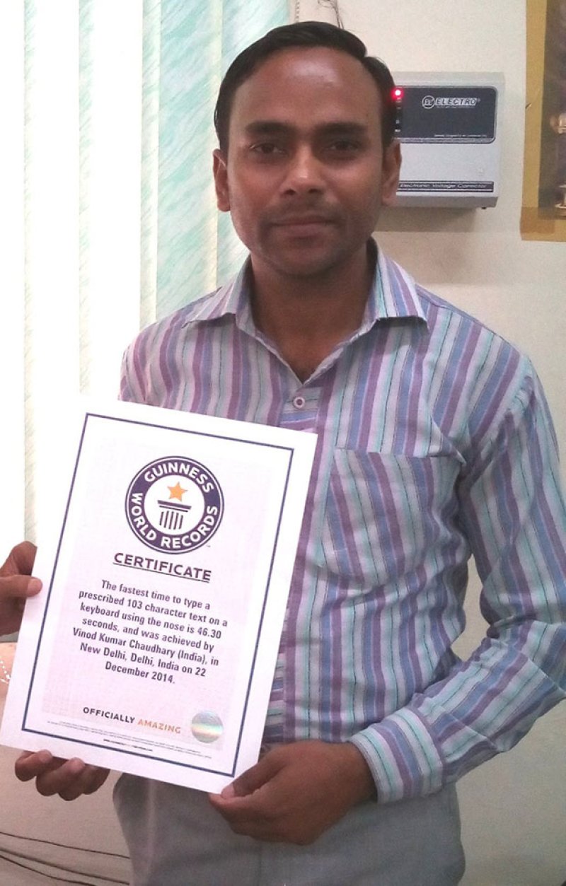 Chaudhary holds 9 Guinness records for his extraordinary typing skills