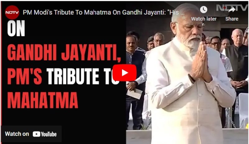 Tributes Paid to Mahatma Gandhi on His 154th Birth Anniversary at Rajghat