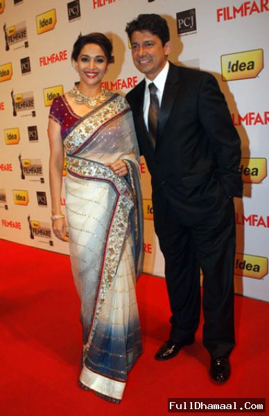 Madhuri Dixit Nene With Spouse, Dr Shriram Madhav Nene At 57th Filmfare Awards 2102